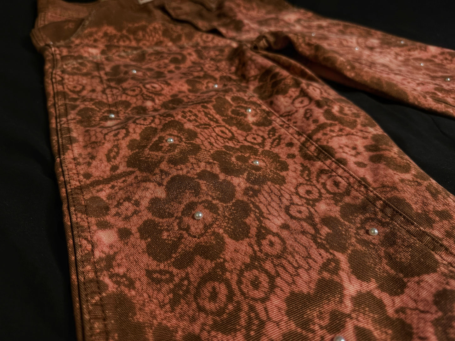 Give Me My Roses – Custom Rose Dust Denim Pants(Pre-Order Only)